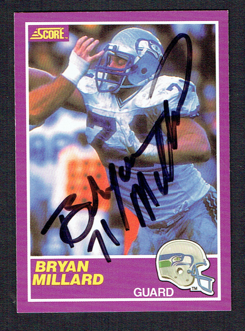 Bryan Millard #412S signed autograph auto 1989 Score Football Trading Card