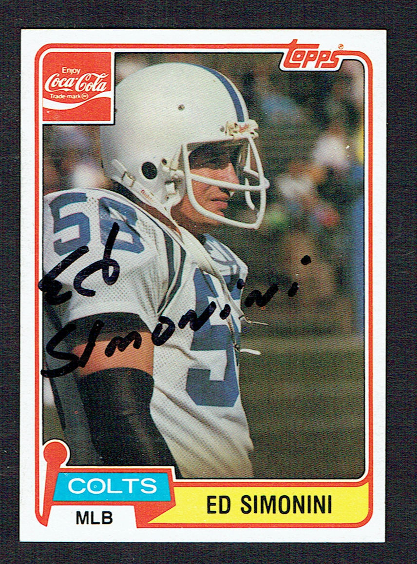 Ed Simonini #11 signed autograph auto 1981 Toops Coca-Cola Football Card