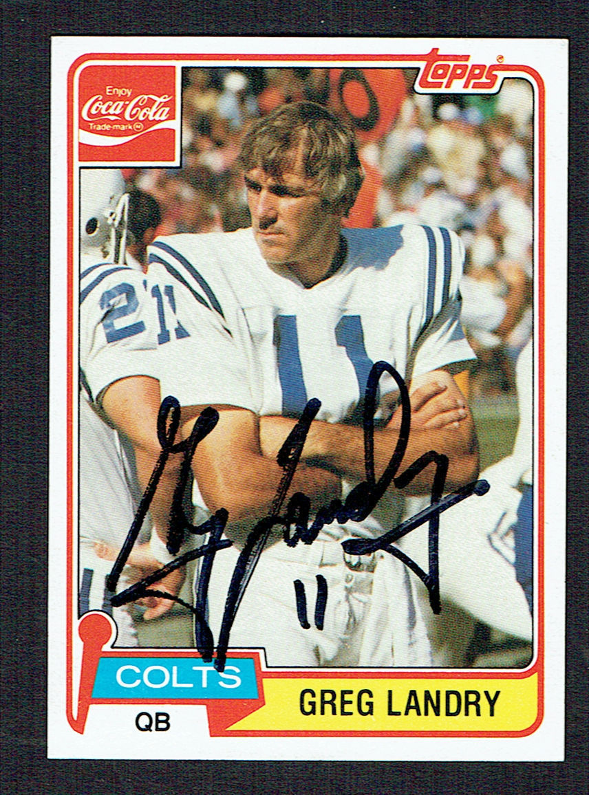 Greg Landry #7 signed autograph auto 1981 Toops Coca-Cola Football Card