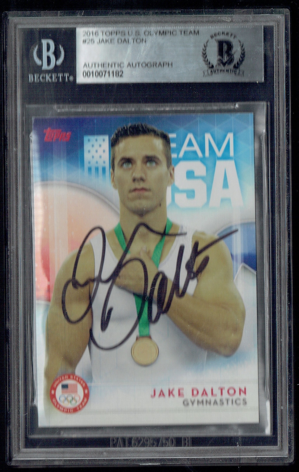 Jake Dalton #25 signed autograph auto 2016 Topps US Olympic Card BAS Slabbed