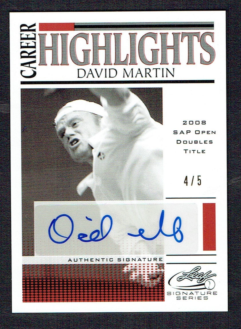 David Martin CH-DM1 signed autograph auto 2017 Leaf Tennis Career Highlights 4/5