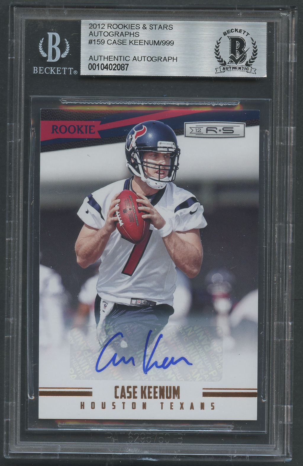 Case Keenum signed autograph auto 2012 Rookies & Stars Panini Card 716/999 BAS
