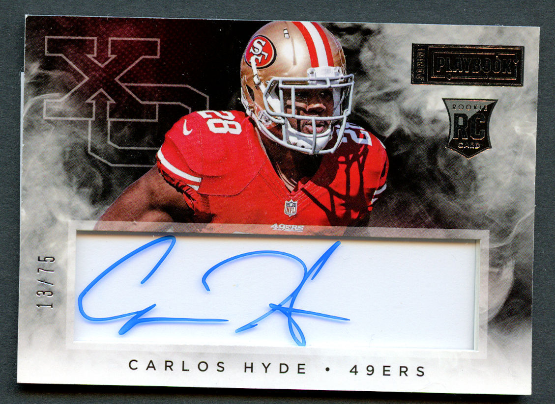 Carlos Hyde #XOS-CH signed autograph auto 2014 Panini Playbook Rookie Card 13/75