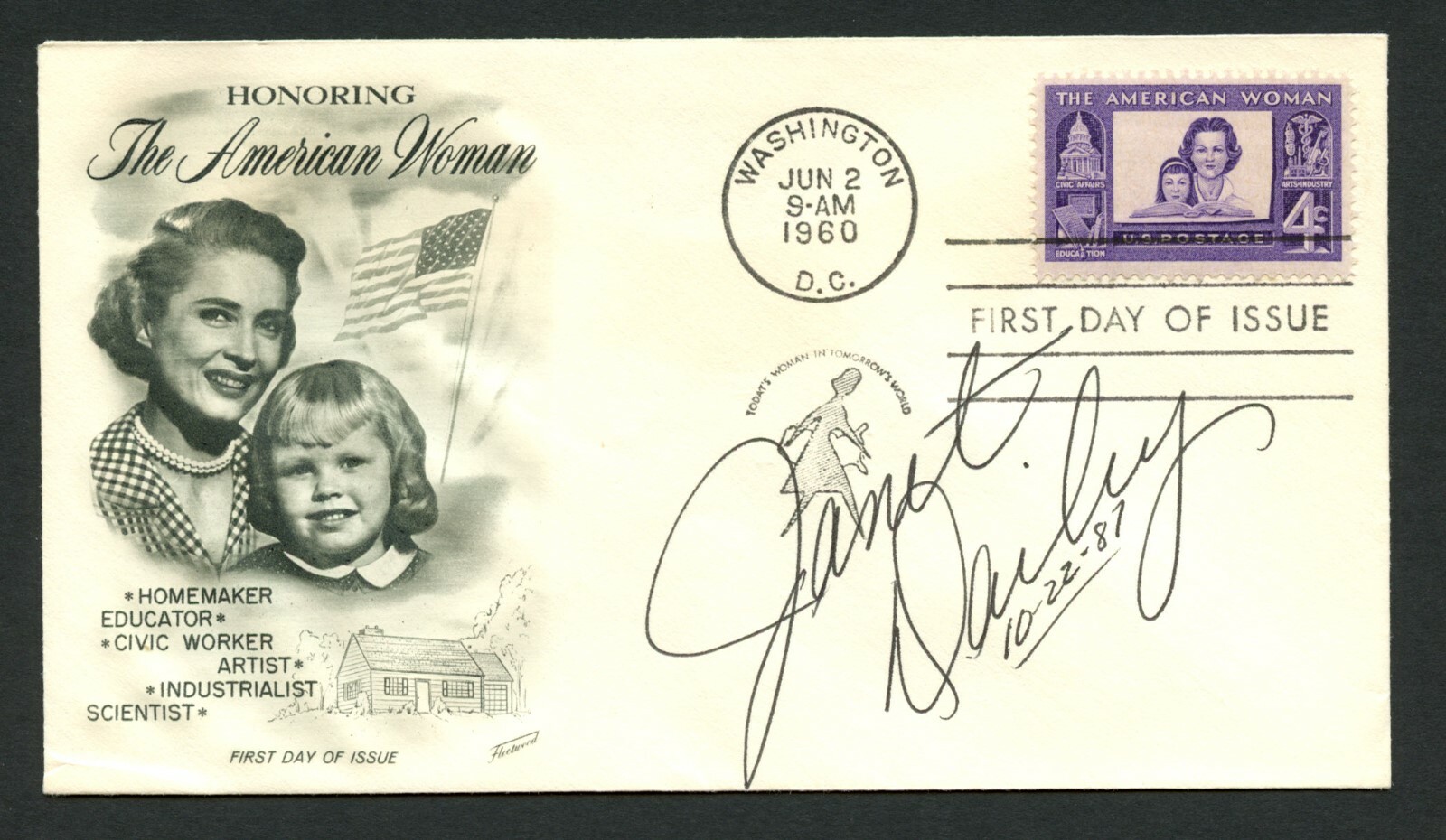 Janet Dailey (d. 2013) signed autograph auto Frist Day Cover Novelist PC034