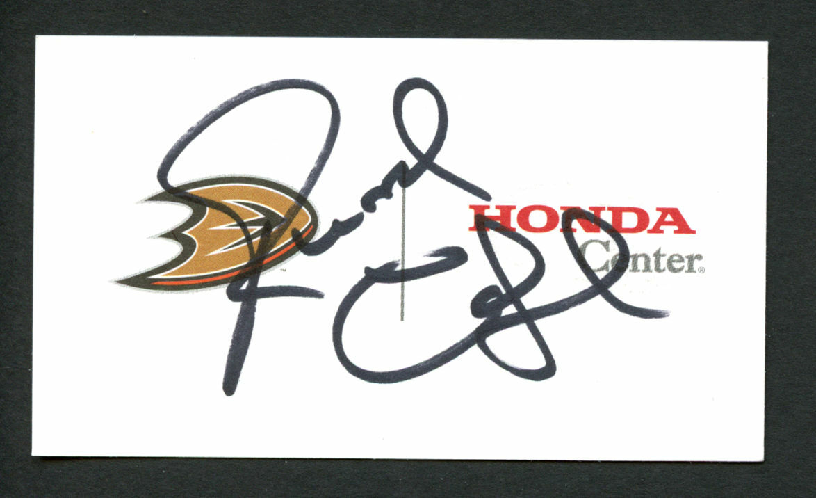Randy Carlyle signed autograph auto Anaheim Ducks Coach Business Card BC253