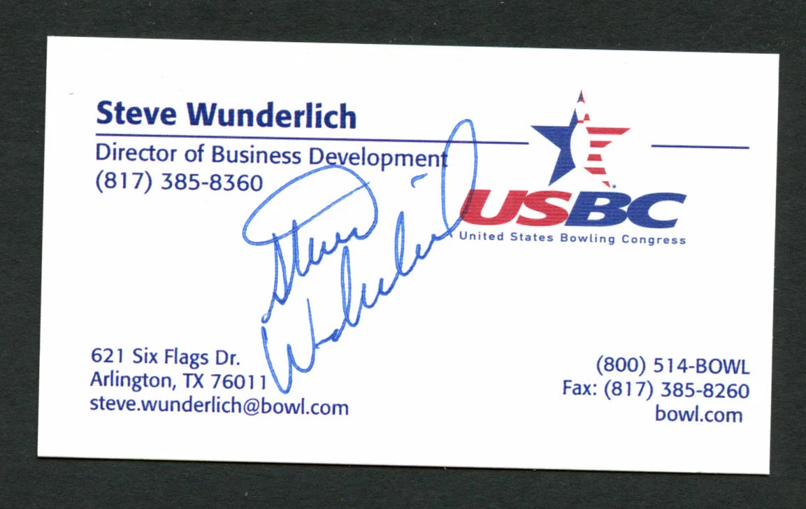 Steve Wunderlich signed autograph U.S. Bowling Congress Business Card BC404