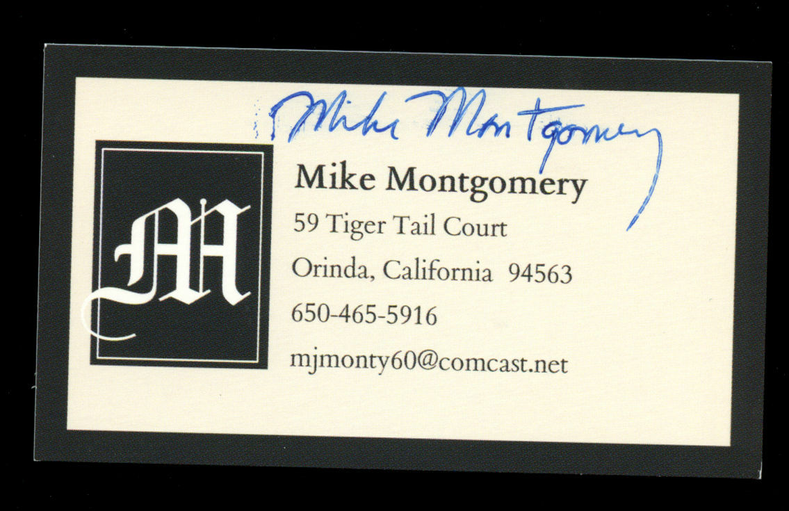 Mike Montgomery signed autograph Business Card NCAA Men's Basketball Coach BC664