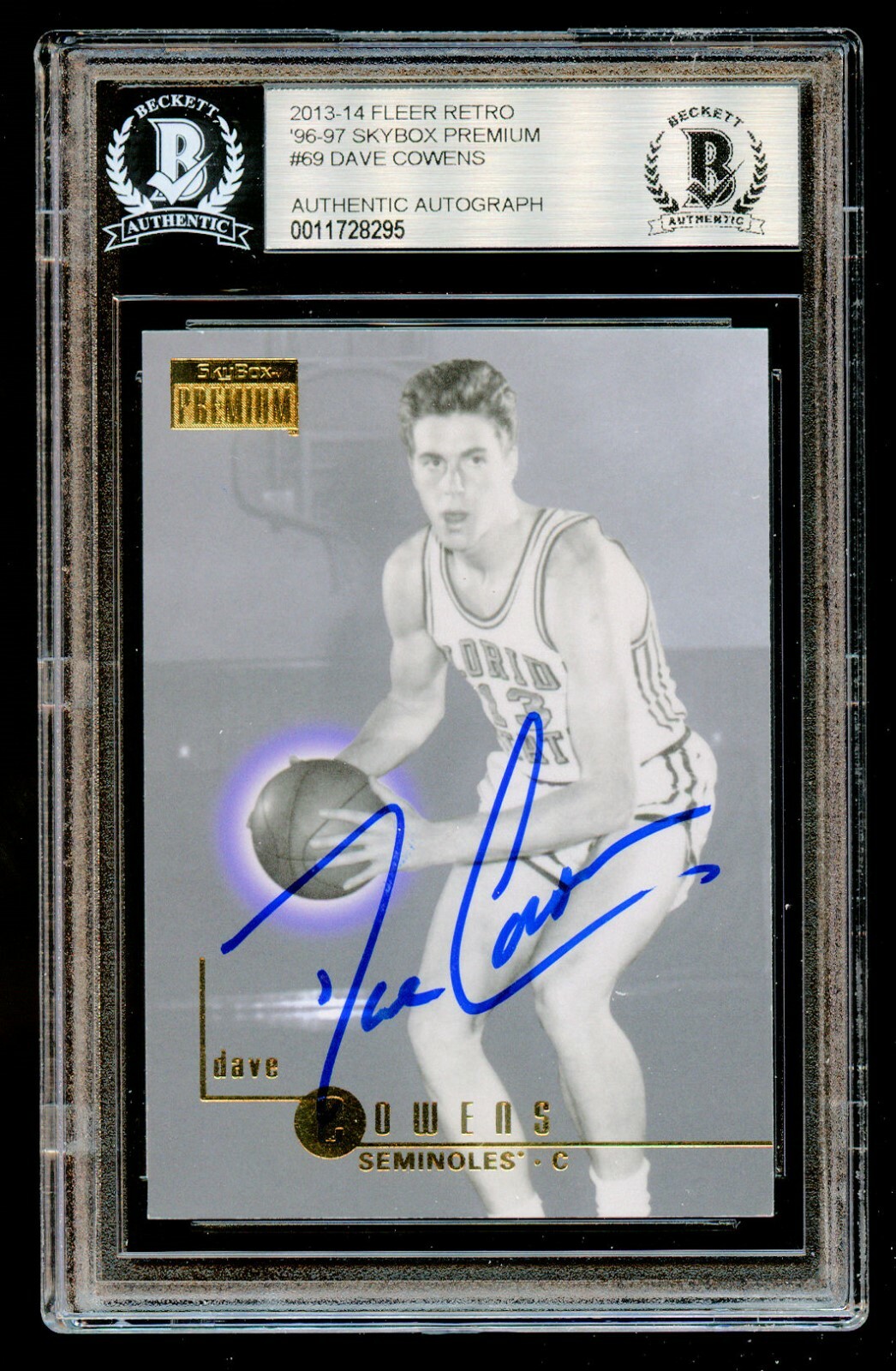Dave Cowens #69 signed autograph 2013-14 Fleer Retro Basketball Card BAS Slabbed