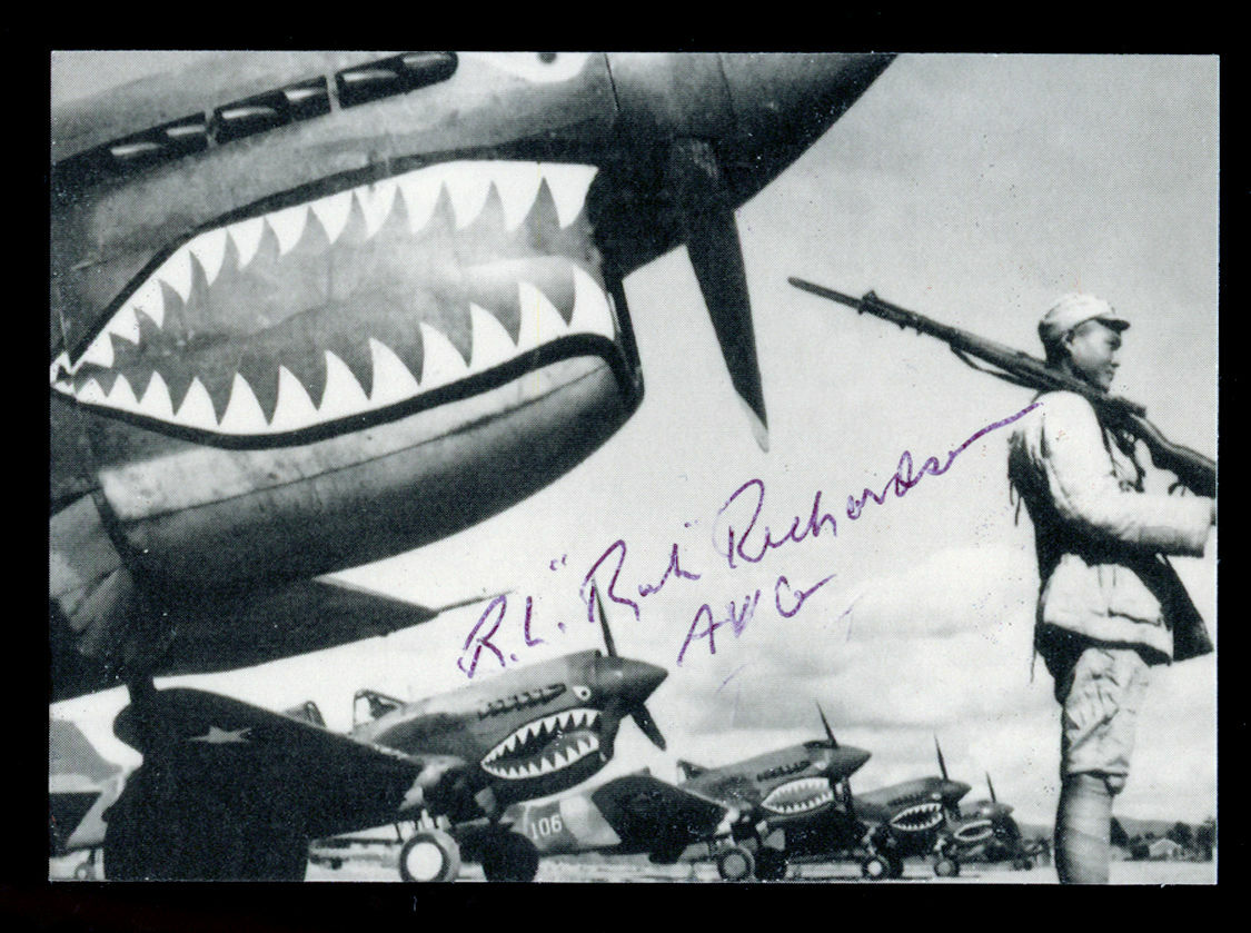 Roland L. Rich Richardson (d. 2009) signed autograph Flying Tiger WWII Card