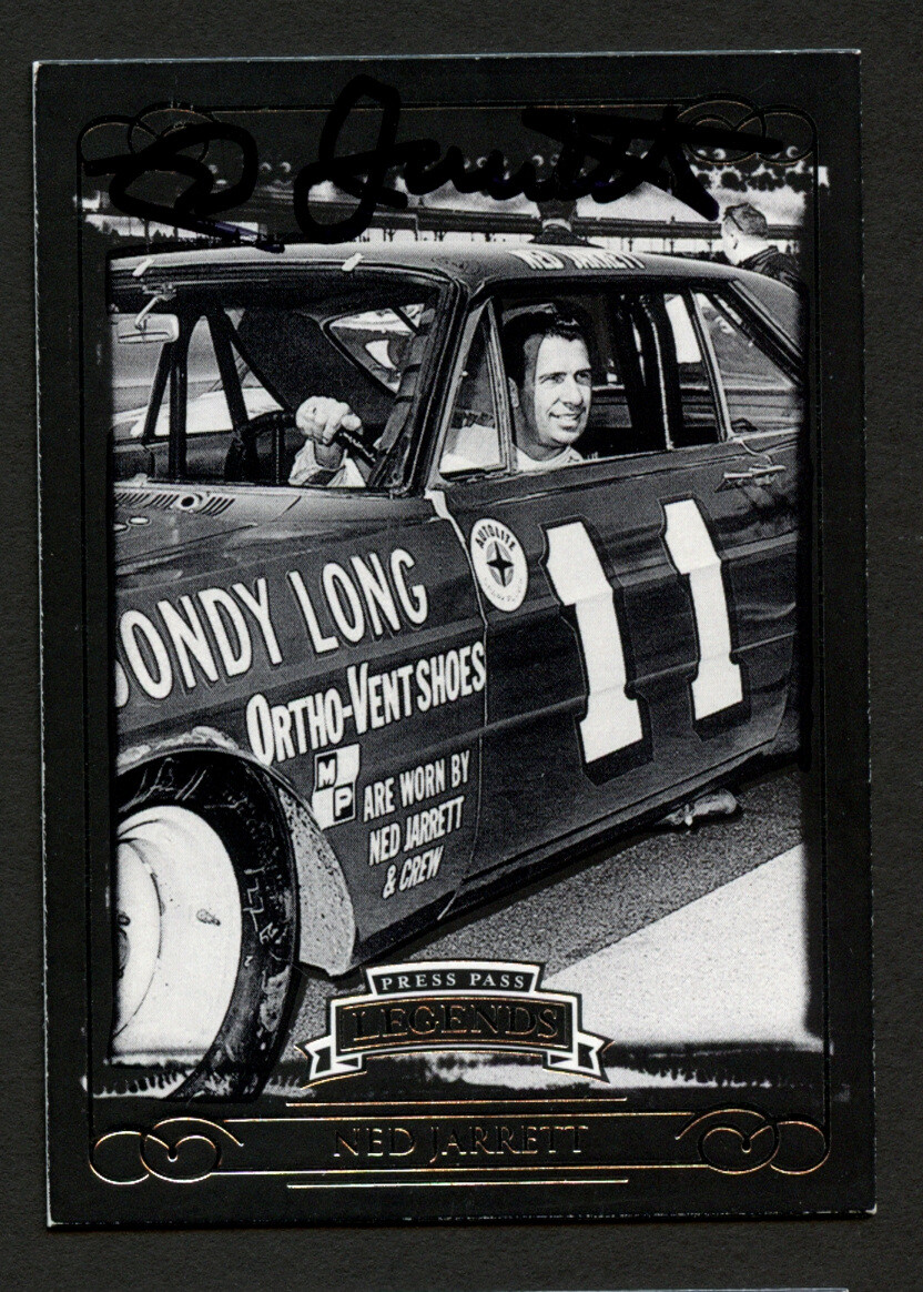 Ned Jarrett #16 signed autograph  2008 Press Pass Legends NASCAR Trading Card