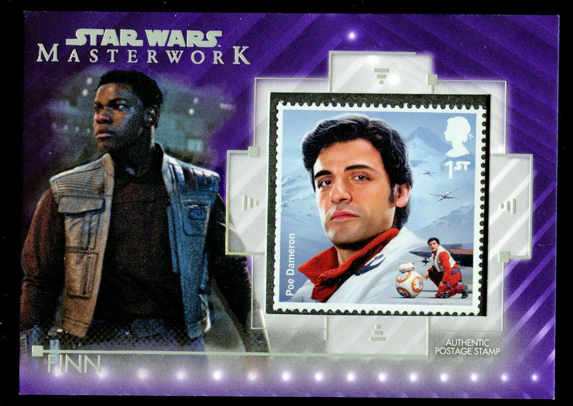 Finn SC-FP Topps 2020 Star Wars Masterwork Purple Stamp Relic Trading Card 1/50