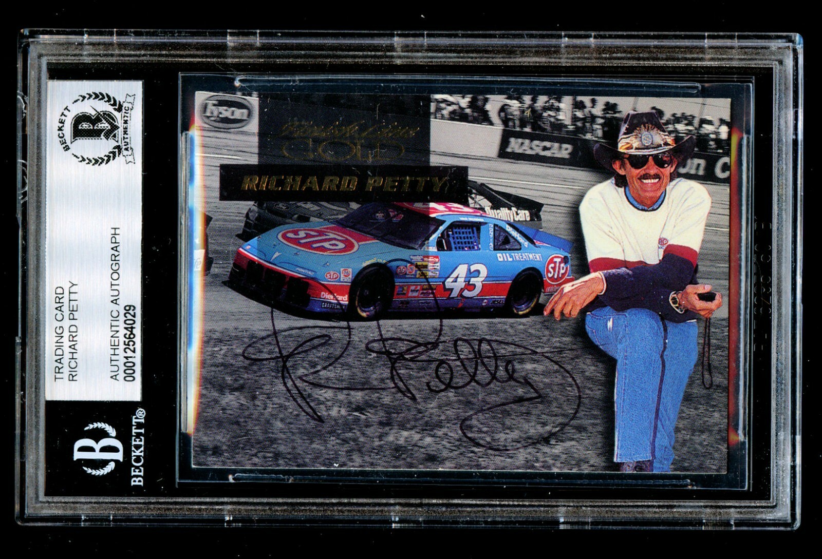 Richard Petty #83 signed autograph auto 1994 Finish Line Racing Card BAS Slabbed