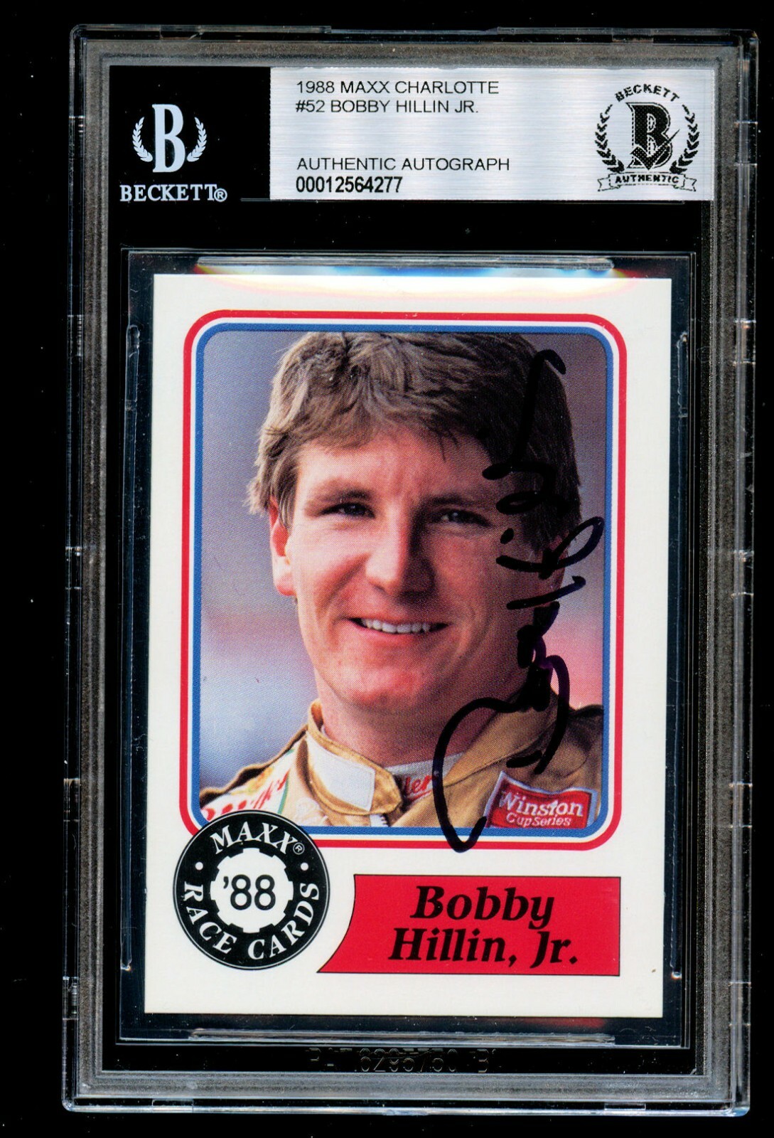 Bobby Hillin Jr. #52 signed autograph auto 1988 MAXX Charlotte NASCAR Card BAS
