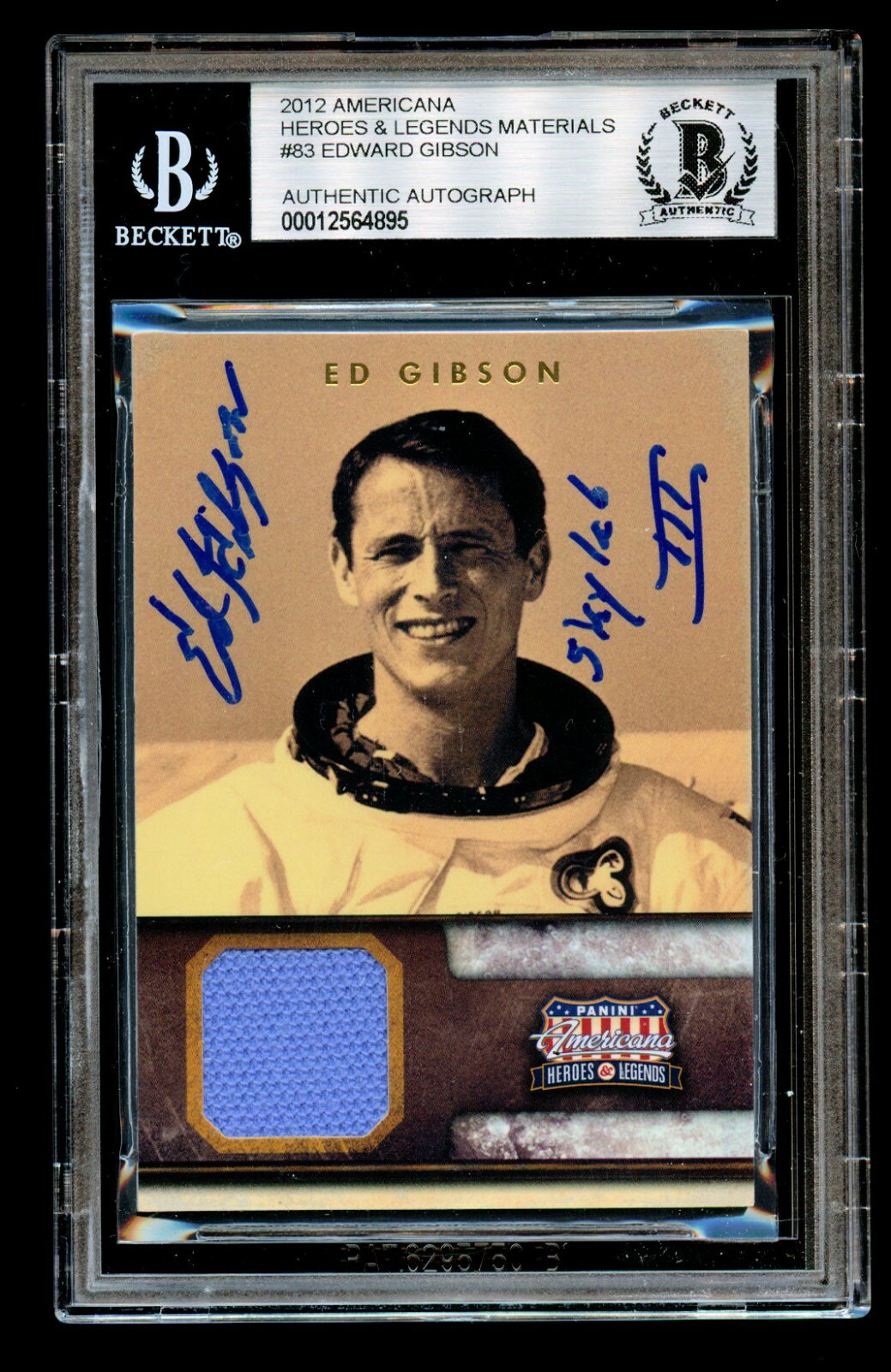 Edward Gibson #83 signed autograph 2012 Americana Heroes & Legends Materials