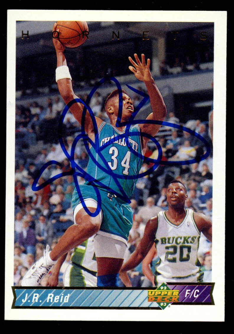 J.R. Reid #308 signed autograph auto 1992-93 Upper Deck Basketball Trading Card
