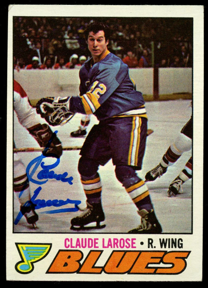 Claude Larose #167 signed autograph auto 1977-78 Topps Hockey Trading Card