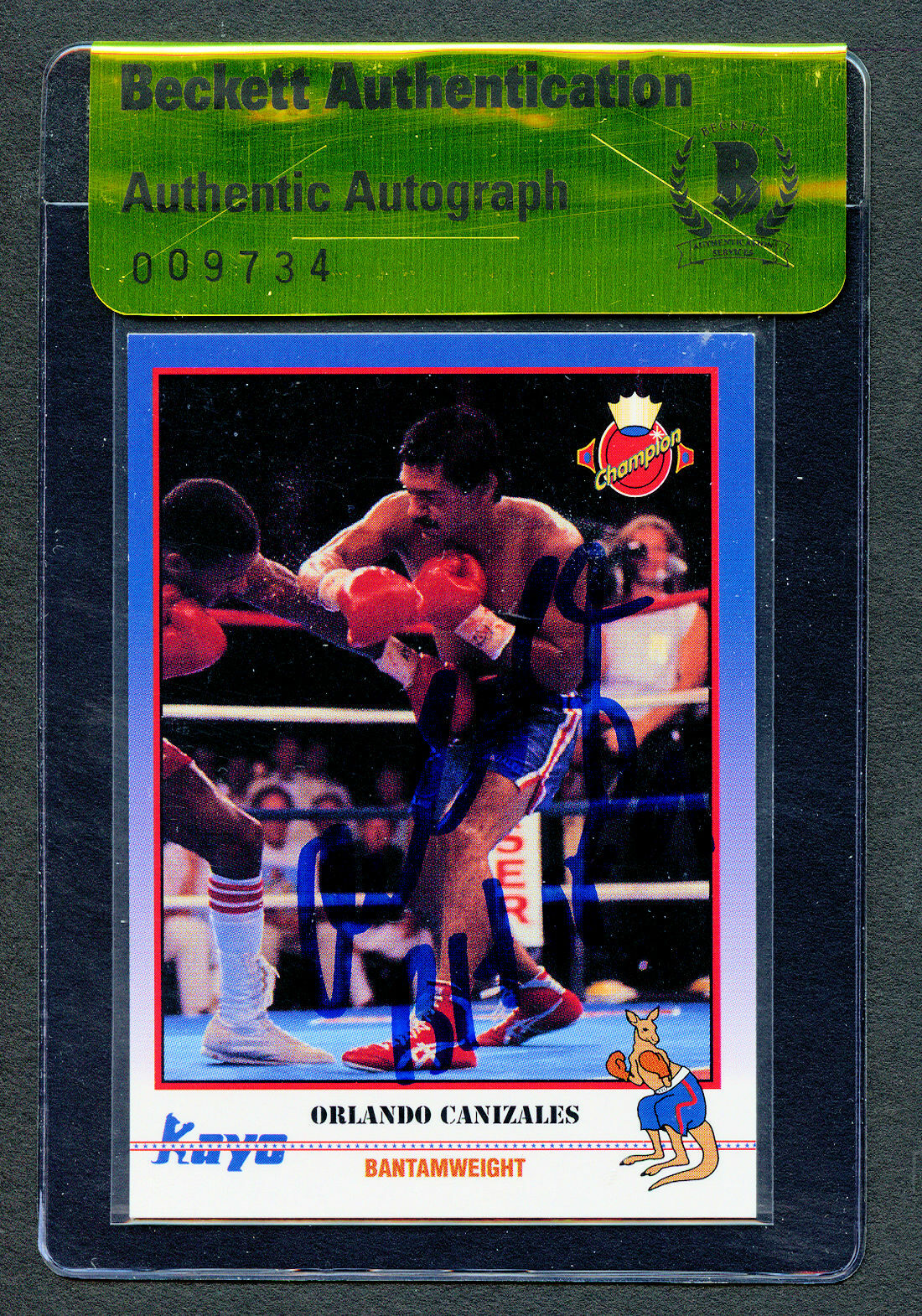 Orlando Canizales signed autograph 1991 Kayo Boxing Beckett Authentication BAS