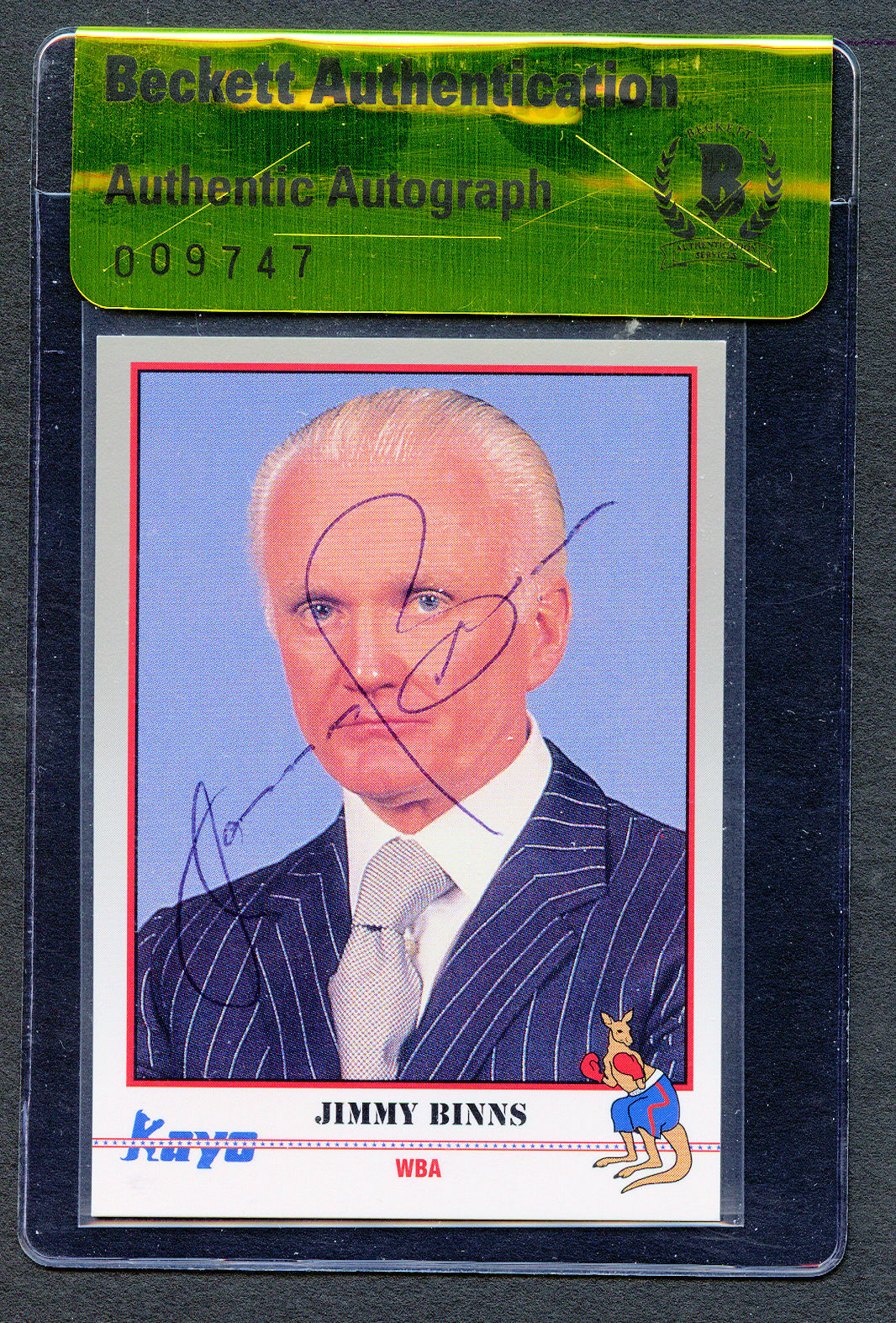 Jimmy Binns #118 signed autograph 1991 Kayo Boxing Beckett Authentication BAS