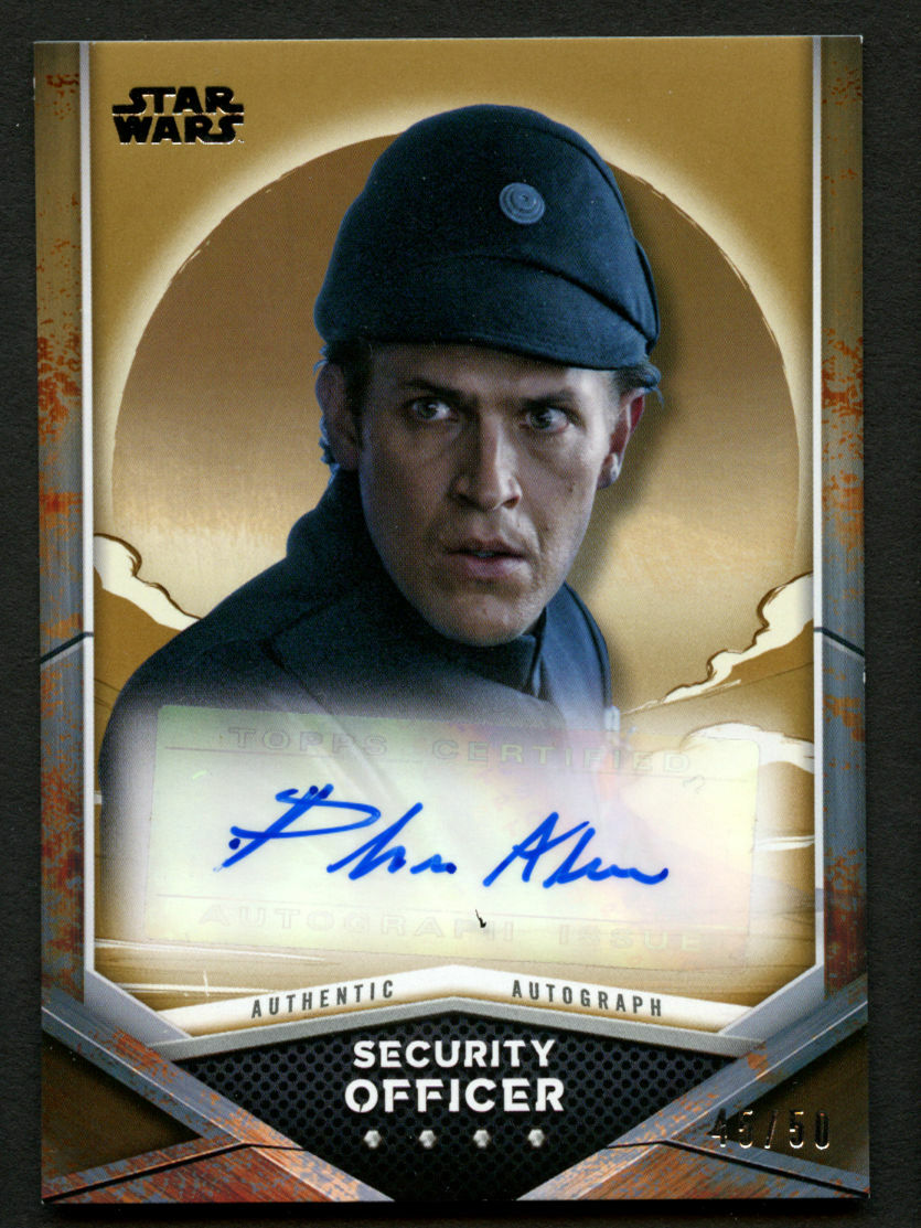Philip Alexander as Security Officer A-PA auto 2021 Topps Mandalorian S2 42/50