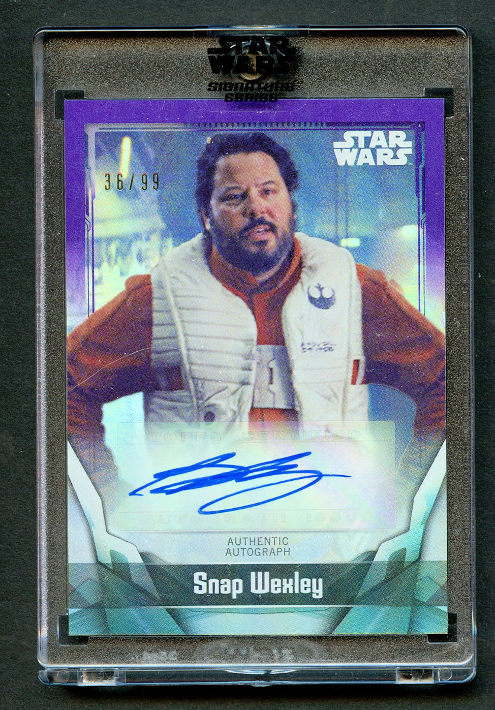 GREG GRUNBERG SNAP WEXLEY PURPLE 36/ AUTO 2021 TOPPS STAR WARS SIGNATURE SERIES COLLECTIBLE MEMORABILIA