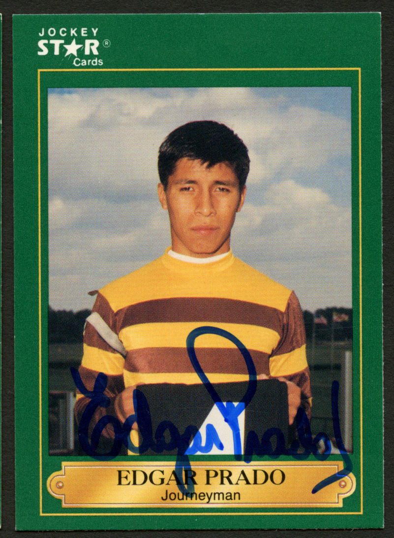 Edgar Prado #161 signed autograph auto 1991 Horse Jockey Star Trading Card