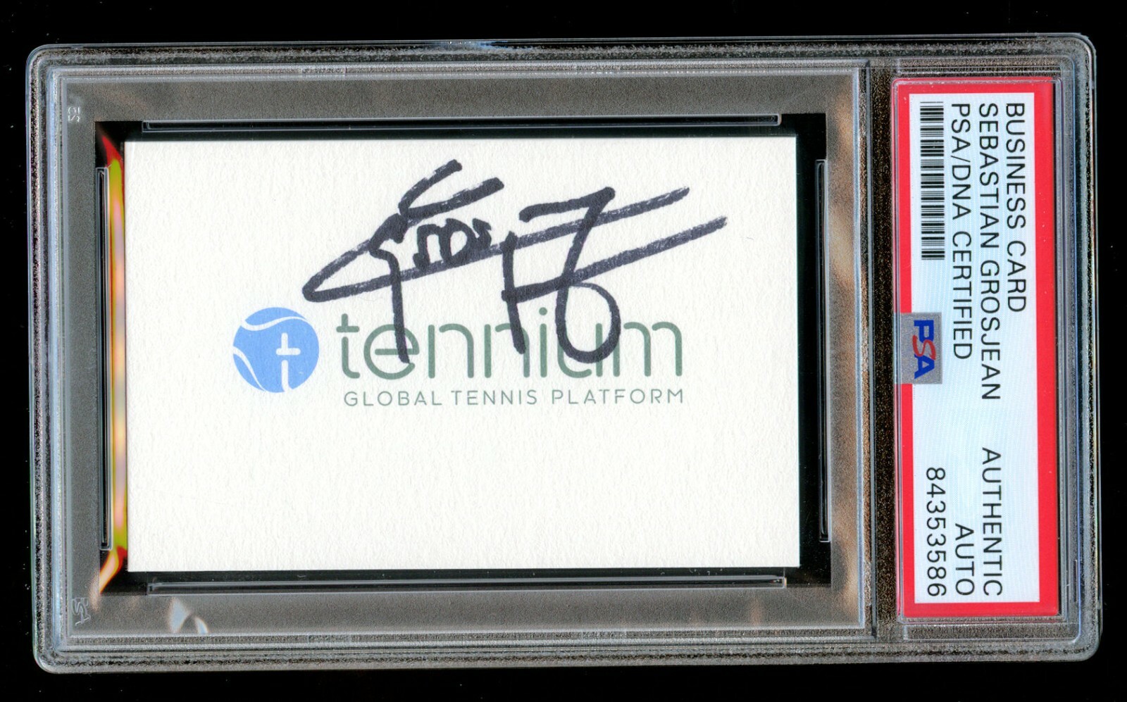 Sebastian Grosjean signed autograph Business Card Global Tennis Platform PSA