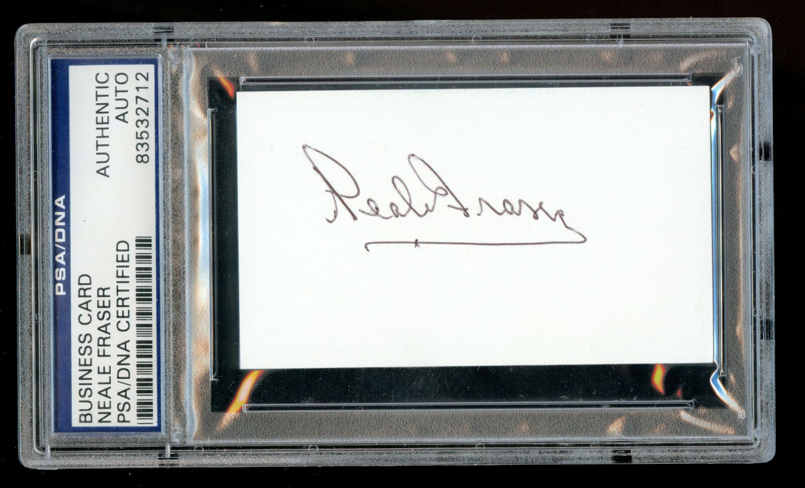 Neale Fraser signed autograph Business Card Tennis Hall of Fame PSA Slabbed
