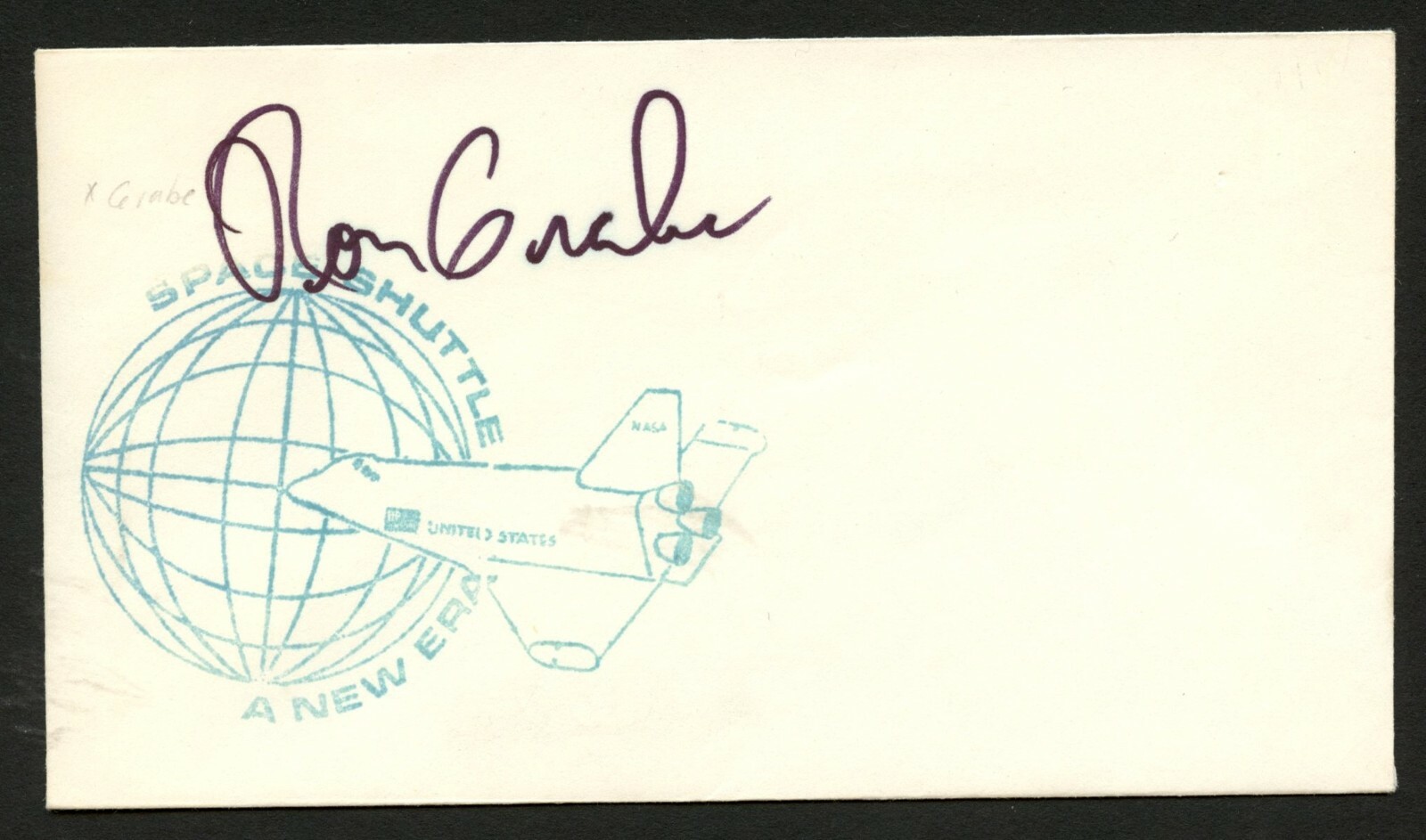 Donald Grabe signed autograph auto postal cover NASA Astronaut PC134
