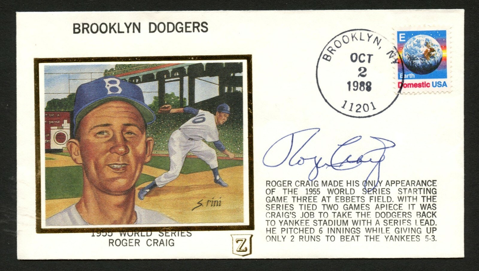 Roger Craig signed autograph postal cover American Former Football Player PC094