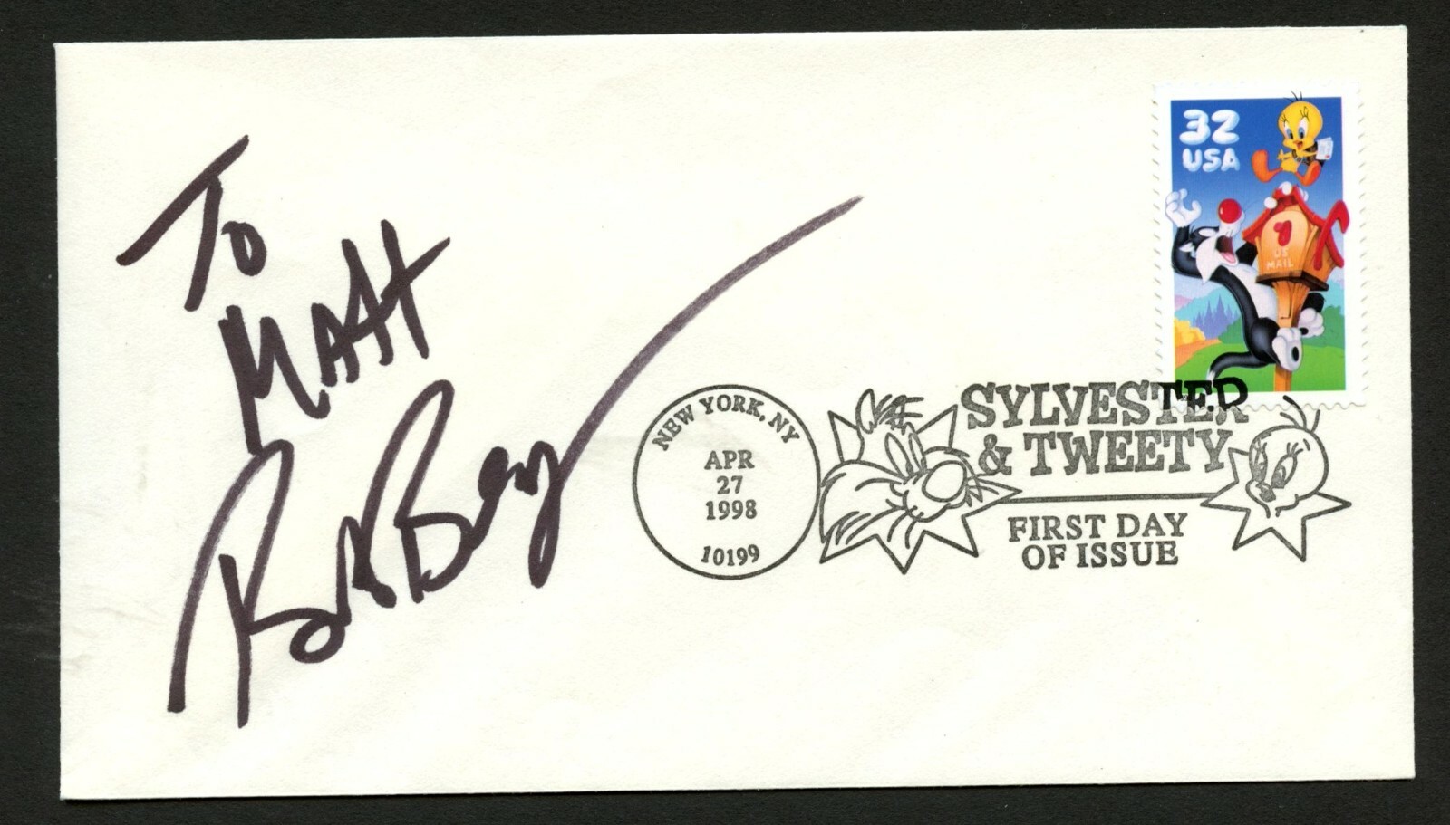 Bob Bergen signed autograph auto FDC cover American Voice Actor PC060