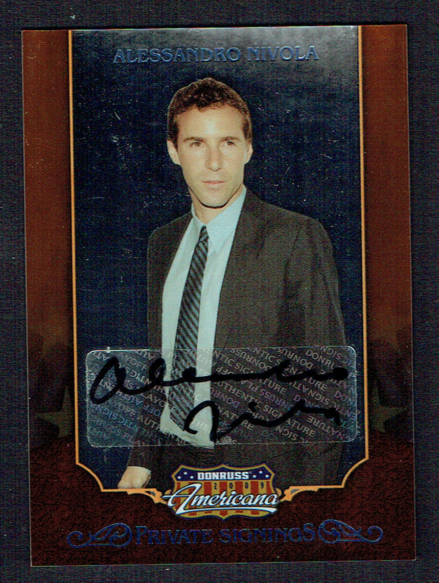 ALESSANDRO NIVOLA SIGNED AUTOGRAPH 2009 DONRUSS AMERICANA  TRADING CARD 114/372 COLLECTIBLE MEMORABILIA