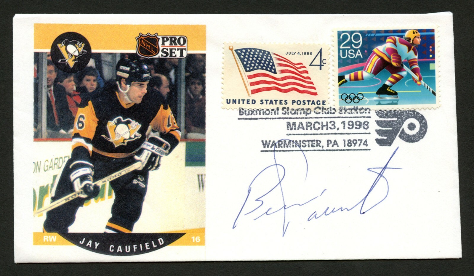 Bernie Parent signed autograph Postal cover Canadian Ice Hockey Player PC265