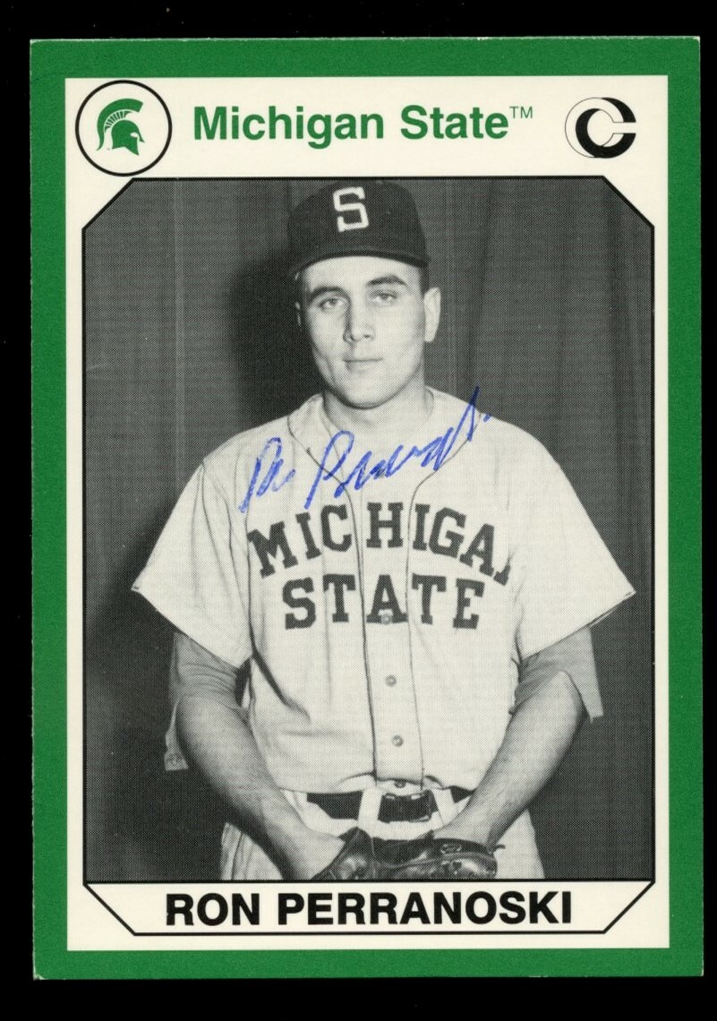 Ron Perranoski #114 signed autograph 1990 Michigan State Collegiate Collection