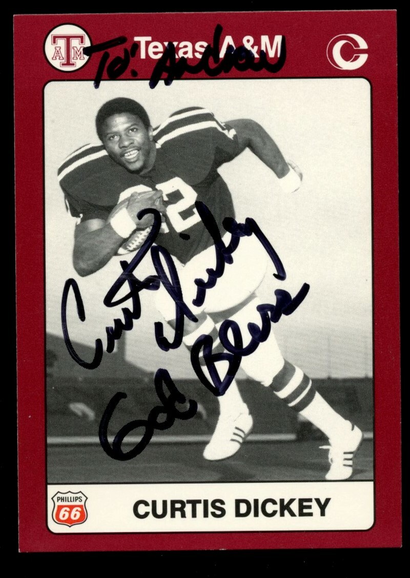 Curtis Dickey #29 signed autograph 1991 Texas A&M Collegiate Collection Card