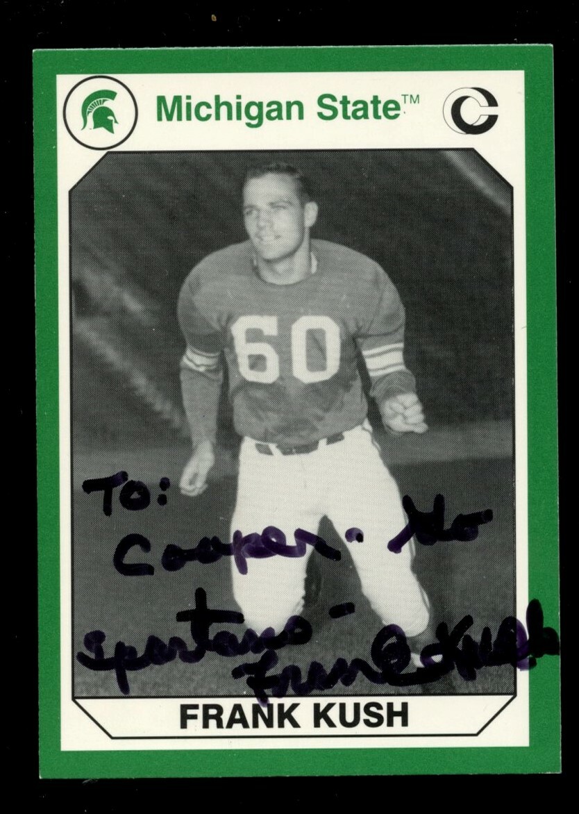 Frank Kush #185 signed autograph 1990 Michigan State Collegiate Collection Card
