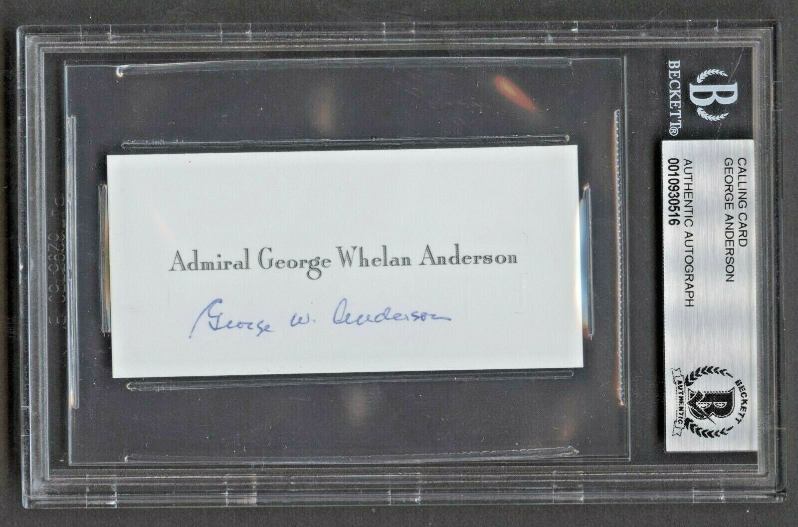 George Anderson signed autograph auto Admiral Calling Card BAS Slabbed