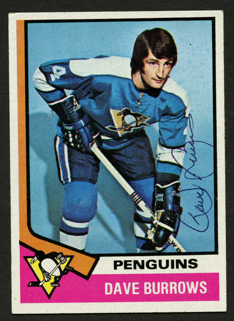 Dave Burrows #241 signed autograph auto 1974-75 Topps Hockey Trading card