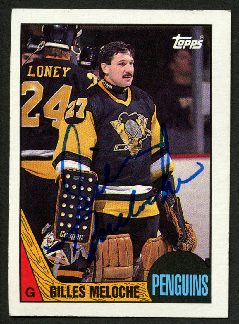 Gilles Meloche #107 signed autograph auto 1987-88 Topps Hockey Trading Card