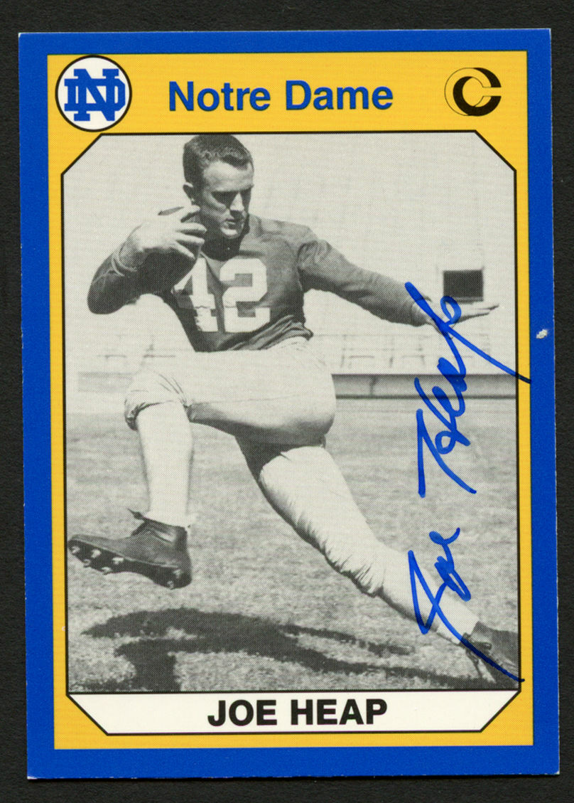Joe Heap #99 signed autograph 1990 Notre Dame Collegiate Collection Card