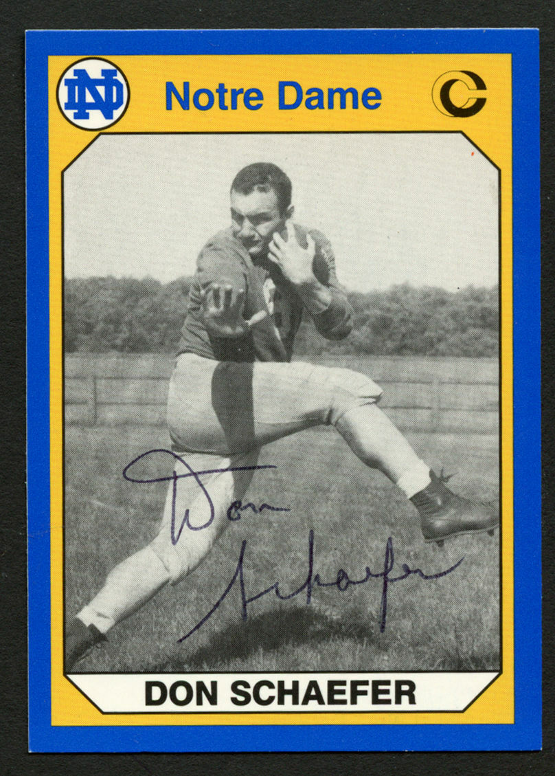 Don Schaefer #181 signed autograph 1990 Notre Dame Collegiate Collection Card