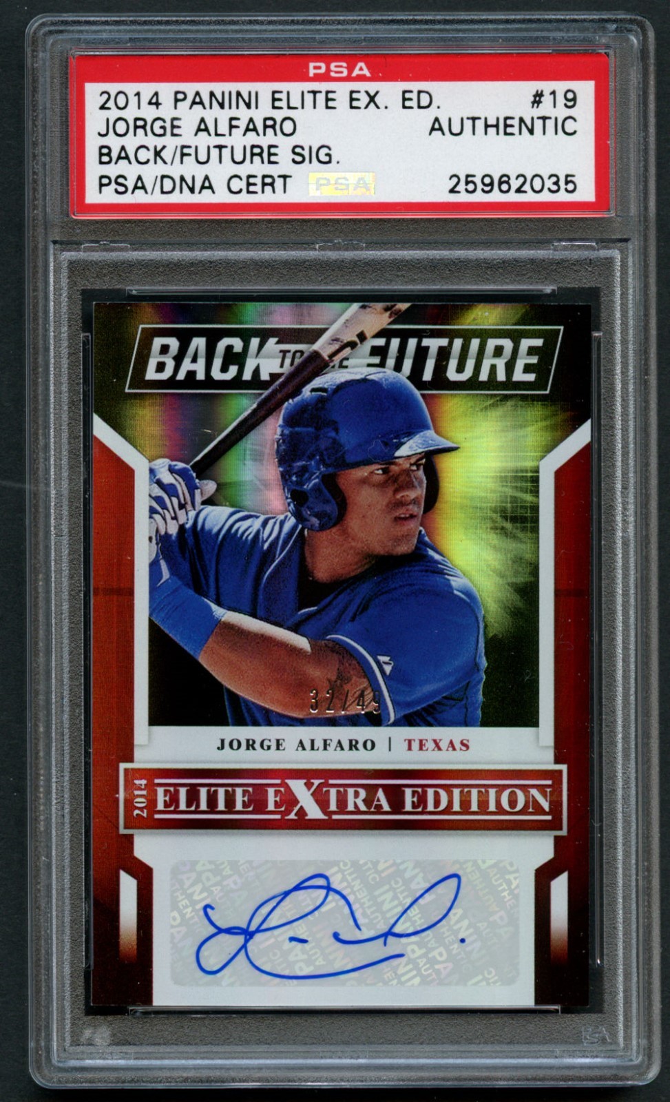 Jorge Alfaro #19 signed autograph auto 2014 Panini Elite Extra Edition 32/49 PSA