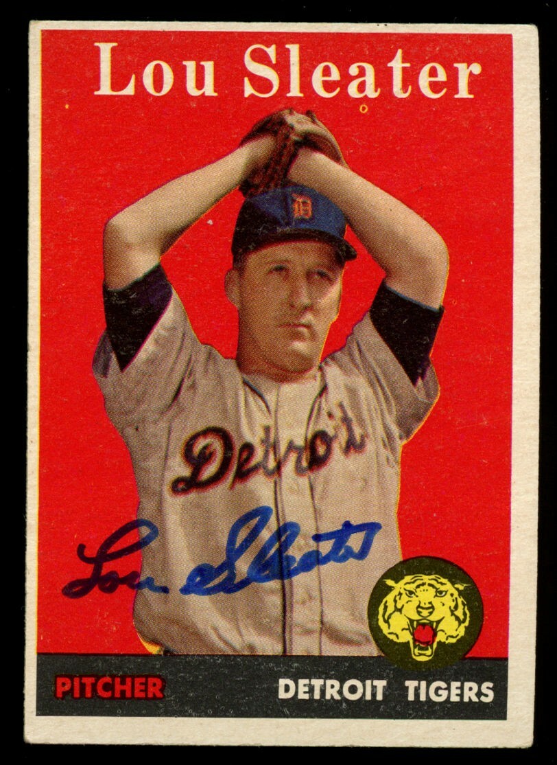 Lou Sleater #46 signed autograph auto 1958 Topps Baseball Trading Card