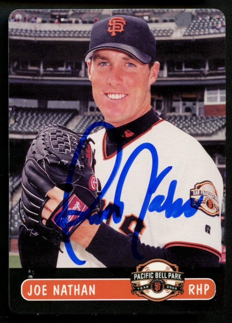 Joe Nathan #21 signed autograph 2000 Keebler SF Giants Baseball Trading Card