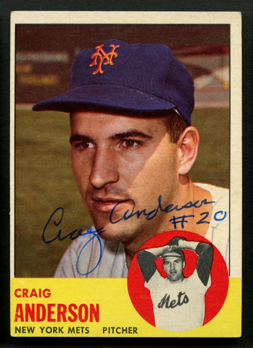 Craig Anderson #59 signed autograph auto 1963 Topps Baseball Trading Card