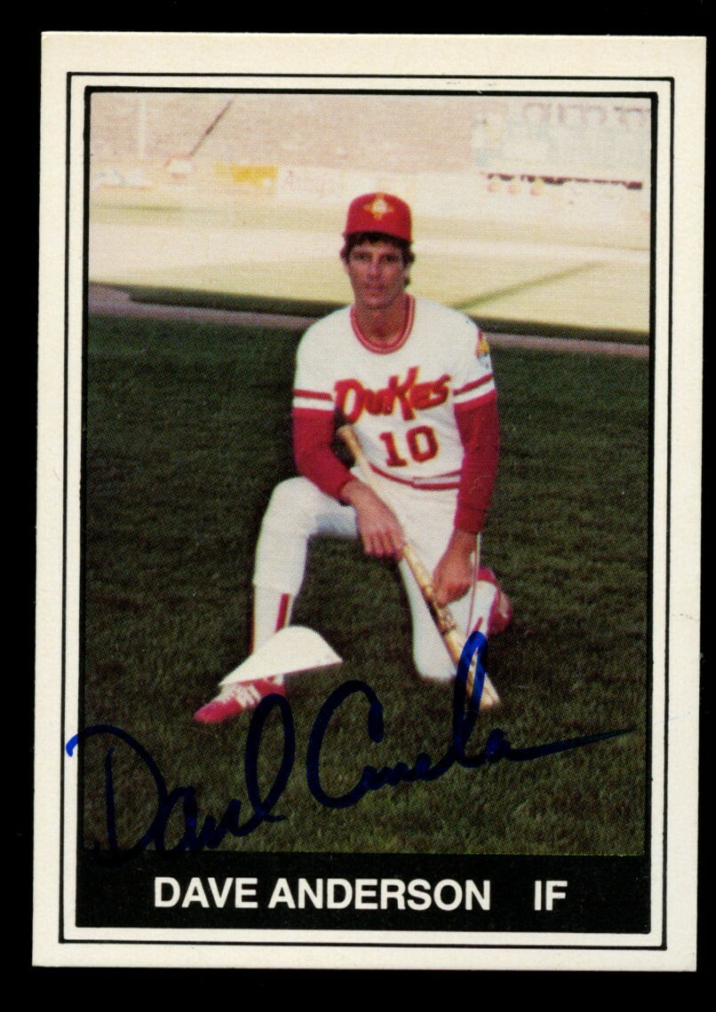 Dave Anderson #14 signed autograph 1982 TCMA Albuquerque Dukes Baseball Card ~