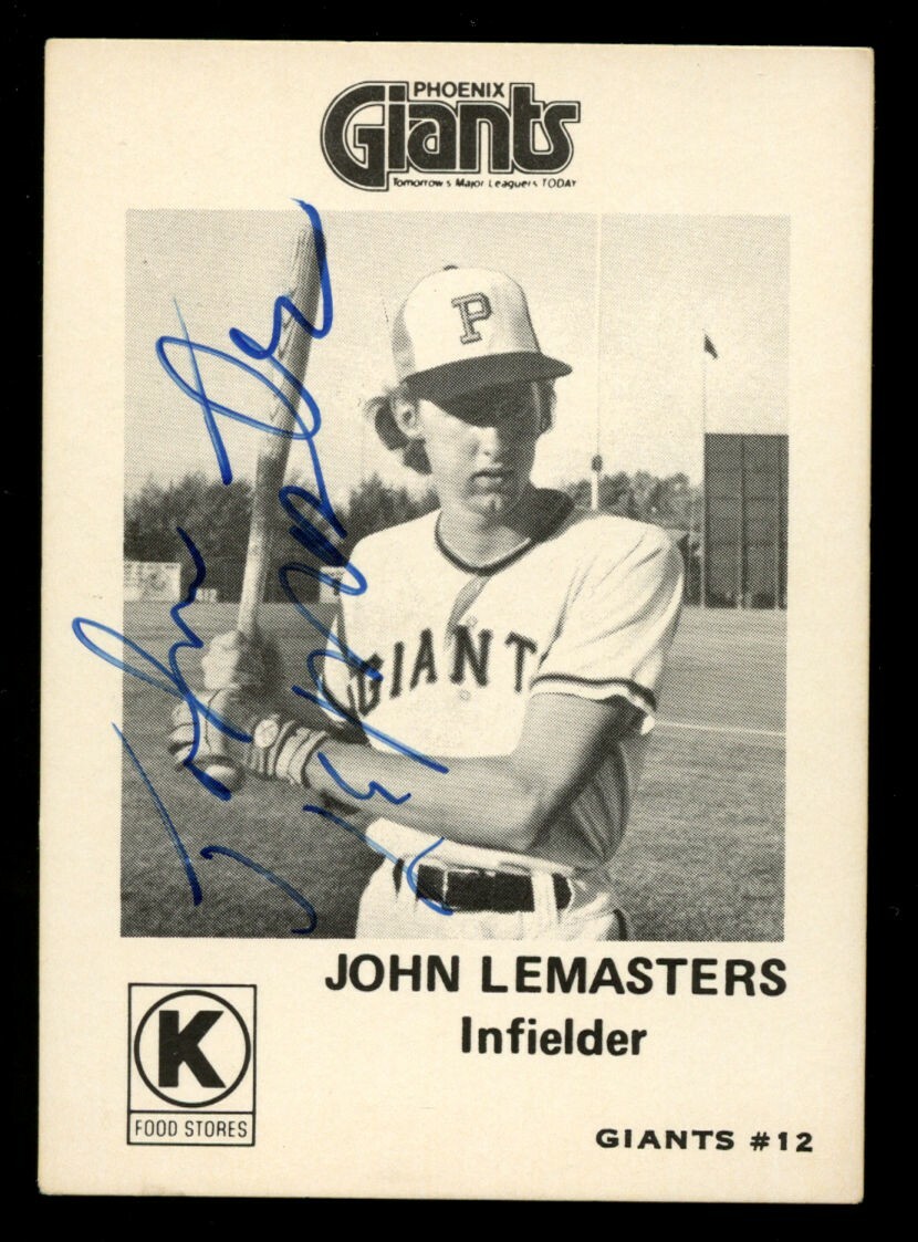 John LeMasters #2 signed autograph 1975 Phoenix Giants Circle K Baseball Card ~