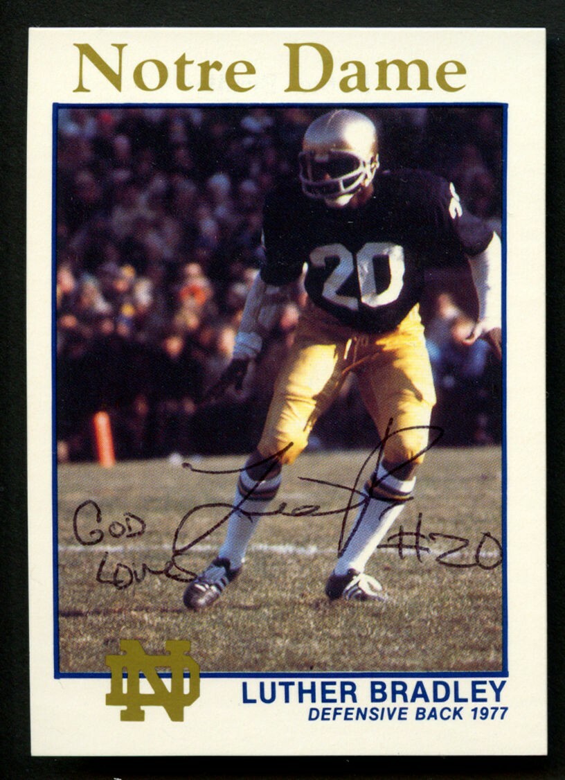 Luther Bradley #7 signed autograph auto Notre Dame Football Trading Card ~