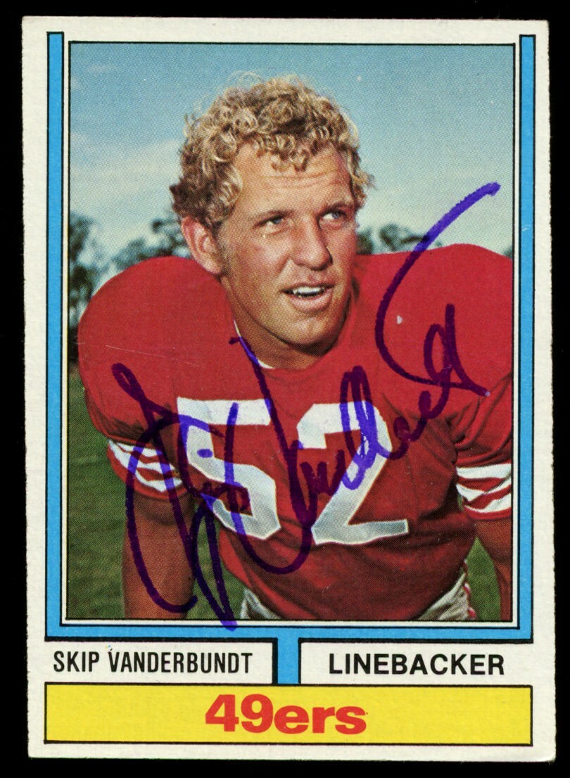 Skip Vanderbundt #352 signed autograph auto 1974 Topps Football Trading Card