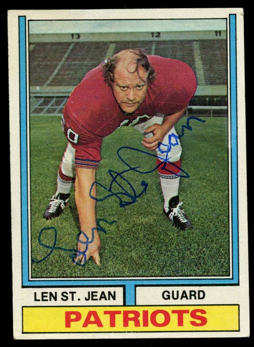 Len St. Jean #103 signed autograph auto 1974 Topps Football Trading Card