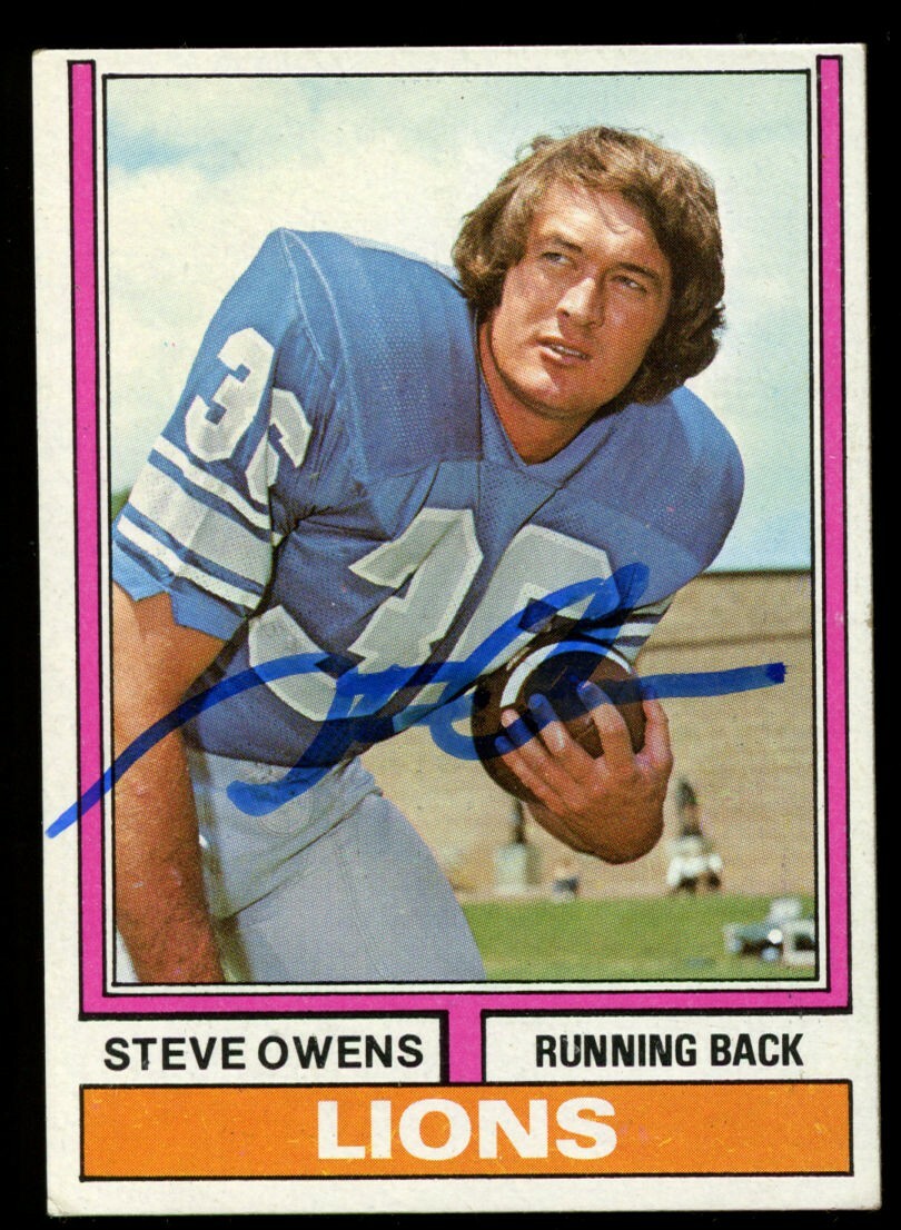 Steve Owens #52 signed autograph auto 1974 Topps Football Trading Card